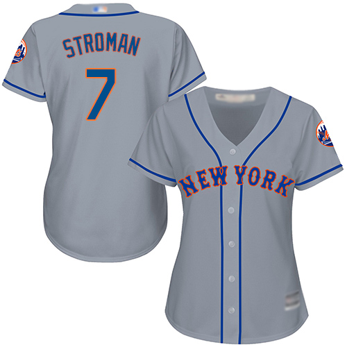 Authentic Women's Marcus Stroman Grey Road Jersey - #7 Baseball New York Mets Cool Base