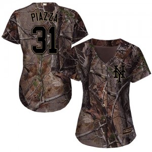 Authentic Women's Mike Piazza Camo Jersey - #31 Baseball New York Mets Flex Base Realtree Collection