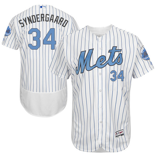 Men's New York Mets #34 Noah Syndergaard Authentic White 2016 Father's Day Fashion Flex Base Baseball Jersey