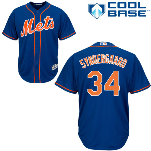 Men's New York Mets #34 Noah Syndergaard Replica Royal Blue Alternate Home Cool Base Baseball Jersey