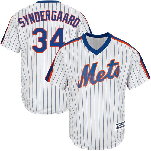 Men's New York Mets #34 Noah Syndergaard Replica White Alternate Cool Base Baseball Jersey