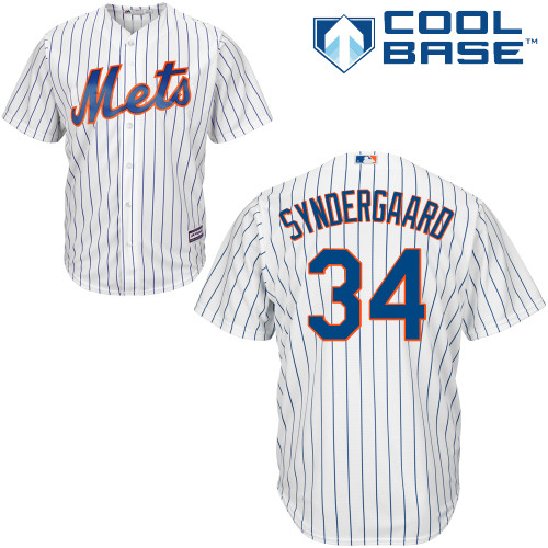 Men's New York Mets #34 Noah Syndergaard Replica White Home Cool Base Baseball Jersey