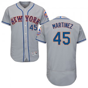 Authentic Men's Pedro Martinez Grey Road Jersey - #45 Baseball New York Mets Flex Base