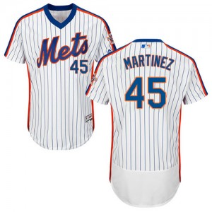 Authentic Men's Pedro Martinez White Alternate Jersey - #45 Baseball New York Mets Flex Base