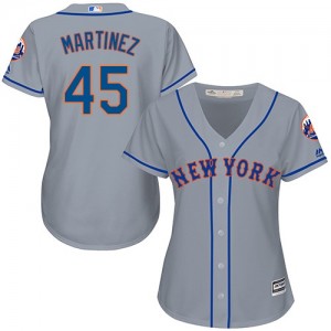 Authentic Women's Pedro Martinez Grey Road Jersey - #45 Baseball New York Mets Cool Base