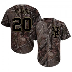Authentic Men's Pete Alonso Camo Jersey - #20 Baseball New York Mets Flex Base Realtree Collection
