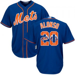 Authentic Men's Pete Alonso Royal Blue Jersey - #20 Baseball New York Mets Cool Base Team Logo Fashion
