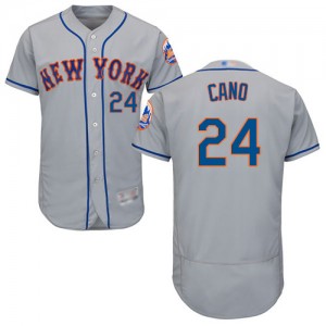 Authentic Men's Robinson Cano Grey Road Jersey - #24 Baseball New York Mets Flex Base