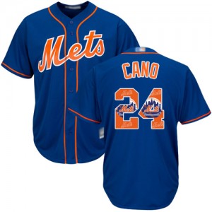 Authentic Men's Robinson Cano Royal Blue Jersey - #24 Baseball New York Mets Cool Base Team Logo Fashion