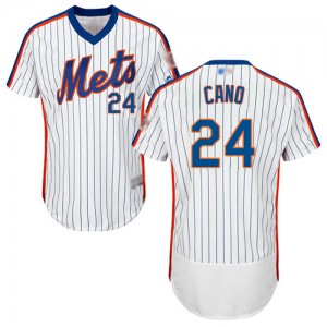 Authentic Men's Robinson Cano White Alternate Jersey - #24 Baseball New York Mets Flex Base