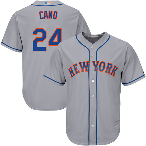 Authentic Youth Robinson Cano Grey Road Jersey - #24 Baseball New York Mets Cool Base