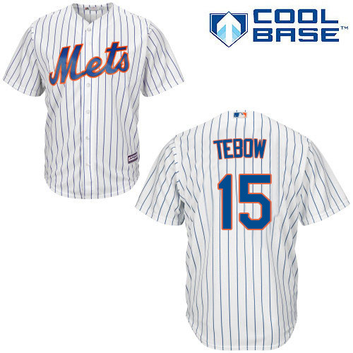 Men's New York Mets #15 Tim Tebow Replica White Home Cool Base Baseball  Jersey