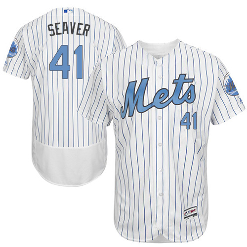 Men's New York Mets #41 Tom Seaver Authentic White 2016 Father's Day Fashion Flex Base Baseball Jersey