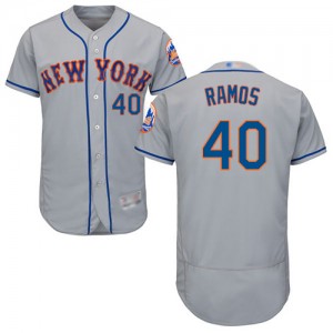 Authentic Men's Wilson Ramos Grey Road Jersey - #40 Baseball New York Mets Flex Base