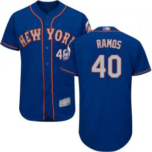 Authentic Men's Wilson Ramos Royal/Gray Alternate Jersey - #40 Baseball New York Mets Flex Base