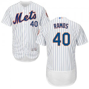 Authentic Men's Wilson Ramos White Home Jersey - #40 Baseball New York Mets Flex Base
