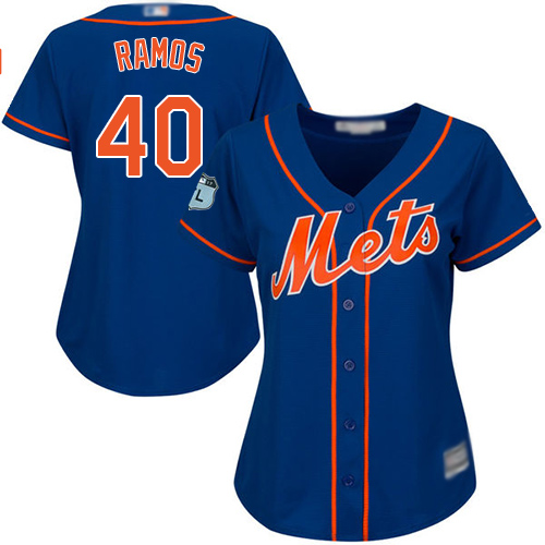 Authentic Women's Wilson Ramos Royal Blue Alternate Home Jersey - #40 Baseball New York Mets Cool Base